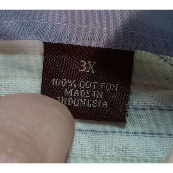 Perry Ellis Shirt Men's 3x White Button‎ Front Long Sleeve - Picture 8 of 9